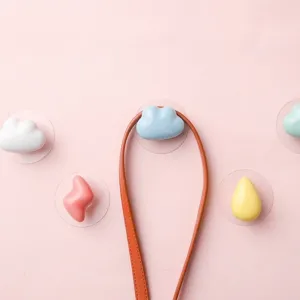 Cute cloud and lightning ceramic drawer knobs for kids furniture in pastel colors