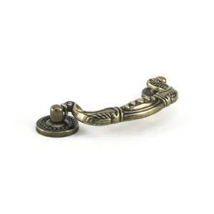 Vintage bronze furniture handle, antique cabinet drawer pull for kitchen wardrobe and cupboard.