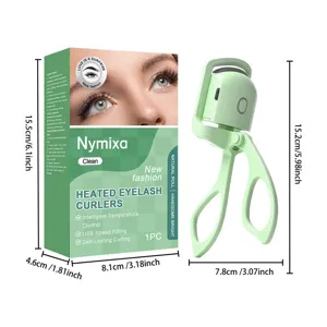 Nymixa heated eyelash curler with USB rechargeable design for long-lasting natural curling.