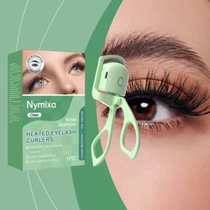 Rechargeable heated eyelash curler with intelligent temperature control for long lasting curl.