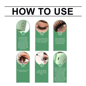 Electric heated eyelash curler instruction guide step by step natural long lasting curl