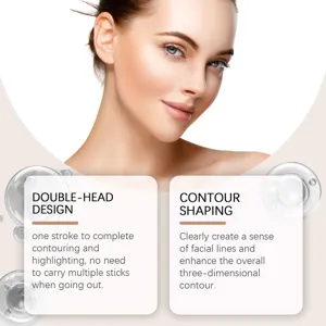 Detail showing 2-in-1 double-head contour and highlight stick for facial shaping.