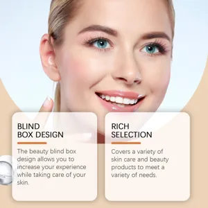 Beauty gift box detail image featuring blind box design and rich selection of skincare items.