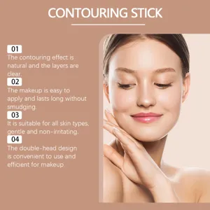 2 in 1 dual-ended contouring stick and highlighter for natural face sculpting and makeup.