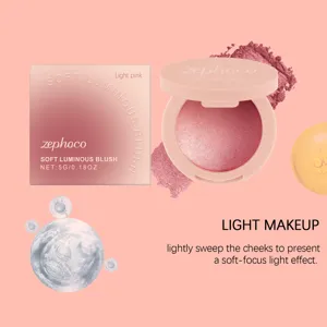 zephoco blush luminoso morbido rosa chiaro polvere lunga durata trucco radioso 5g