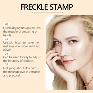 Macro view showing the natural freckle makeup effect created using the freckle stamp pen tool