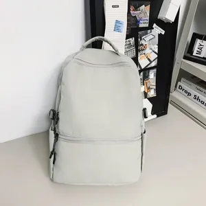 Casual ανοιχτό γκρι σακίδιο πλάτης για laptop με πολλές τσέπες για σχολείο και ταξίδια.