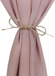 Eleganter Tischläufer aus chiffon in Altrosa mit Juteseil für die Hochzeitsdekoration