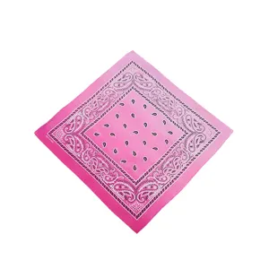 Pink gradient paisley bandana, polyester outdoor cycling headwear and fashion scarf.