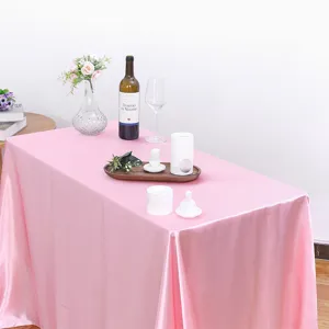Mantel Cuadrado de Satén Cubierta de Mesa de Color Sólido Para Fiesta de Bodas Banquete Comedor Decoración de Mesa de Cocina