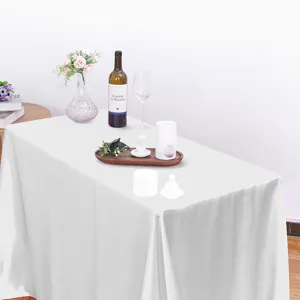 Mantel cuadrado de saten blanco para decoracion de mesa de banquete de boda restaurante elegante