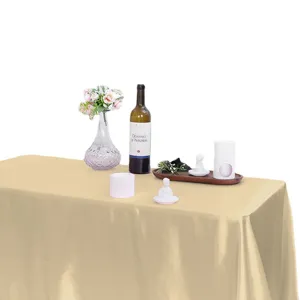 Mantel de satén dorado para fiesta de boda banquete elegante cubierta de mesa