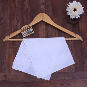 Pure white cotton handkerchief soft tea towel vintage hanging display for daily use.