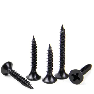 Premium black Phillips countersunk head self-tapping screws for wood and furniture assembly