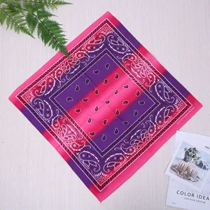 Bandana paisley de 100 % algodón con degradado rosa y púrpura para deportes al aire libre