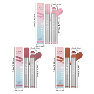 Λεπτομέρειες διαστάσεων για τρεις αποχρώσεις υγρού ρουζ EELHOE με σφουγγαράκι