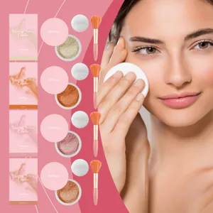 Professional Blurring Setting Powder With Makeup Brush And Puff Long Lasting Matte Face Mineral Cosmetic Kit