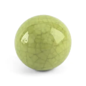 Modern light green crackle glaze ceramic round ball knob for cabinets and drawers