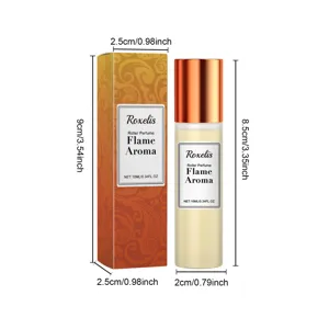 Roller perfume 10ml with dimensions of bottle and packaging box