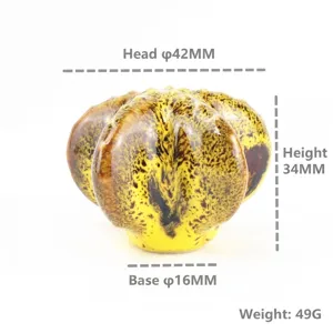 Detailed view of leopard print starfish ceramic knob with dimensions and weight info.