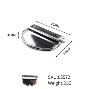 Asa plegable industrial de acero inoxidable, medidas de 76mm x 53mm, peso de 21g