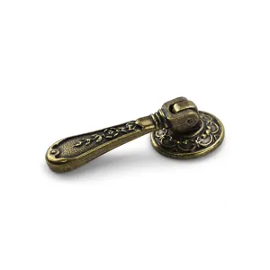 Vintage zinc alloy cabinet drawer pull handle with antique bronze finish and ornate patterns