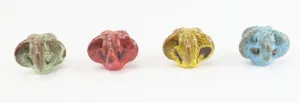 Set of four leopard print starfish ceramic knobs in various colors for cabinets and drawers