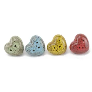 Pomelli per cassetti in ceramica a forma di cuore maculato colorato set decorativo