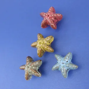 Set of leopard print starfish ceramic cabinet knobs for nursery drawers furniture handles