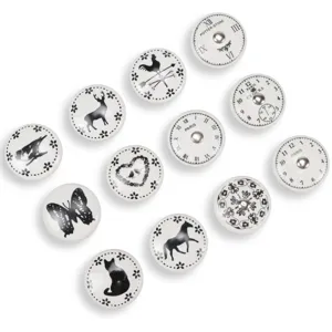 Cute Animal Ceramic Cabinet Knobs Vintage Clock Pattern Drawer Pulls Round Single Hole Furniture Handles For Kids Room Wardrobe Cupboard Decorative Knobs