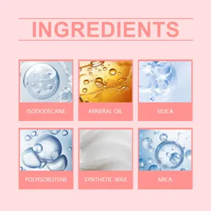 Gedetailleerde overzichtstabel van cosmetische ingrediënten en componenten.