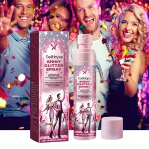 EelHope Shiny Glitter Spray For Body And Hair Stage Makeup Shimmer Highlighting Mist For Music Festivals Rave Party Club Wear