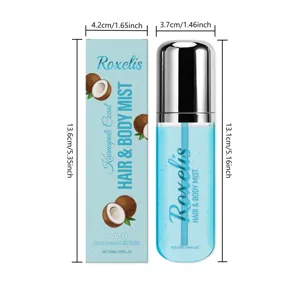 Brume parfumee corps et cheveux a la noix de coco 50ml spray rafraichissant longue duree.