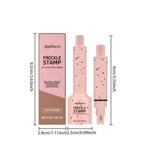 Detailed dimensions and sizing for ZEPHOCO light brown freckle stamp pen and box