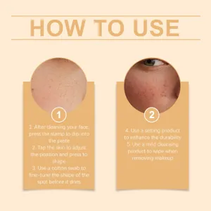 Step-by-step usage guide for natural freckle stamp makeup with visual application results