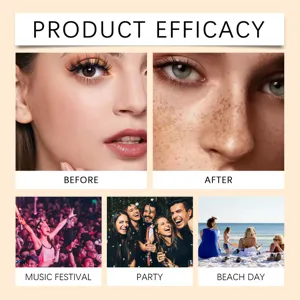 Visual effect of natural faux freckle stamp pen for music festival and beach day.