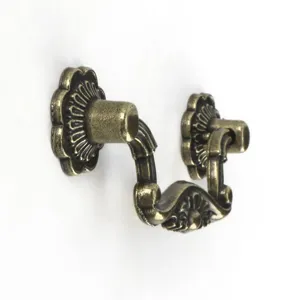 Vintage bronze cabinet pull handle, antique European drawer knob for kitchen and wardrobe.