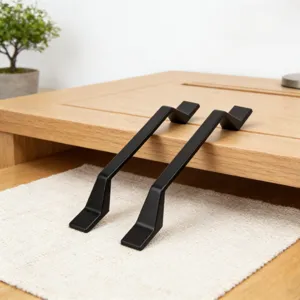 Moderne Minimalistische Aluminiumlegering Kastgreep Mat Zwart Meubel Ladegreep Kledingkast Deurgreep Met Schroeven