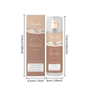 Roxelis body fragrance mist 100ml caramel scent sweet tooth perfume spray bottle details