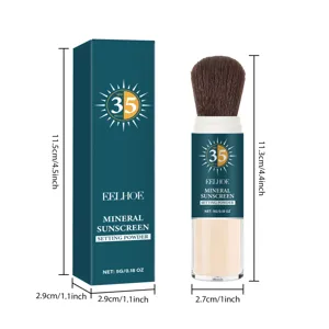 EELHOE Poudre Solaire Minerale De Maquillage Avec Pinceau, Fini Mat Leger Article pro.