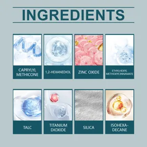 Infographie de détail des ingrédients de la poudre fixatrice minérale texture pro.