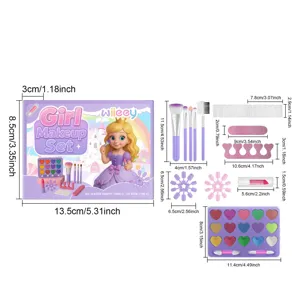WIIEEY children makeup set with colorful eyeshadow and lipstick for imaginative creative play.