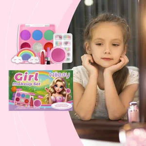 Complete kids makeup set by Wiieey featuring colorful palettes and a princess illustration
