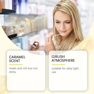 Caramel body fragrance mist detail, sweet and rich scent with a light daily fresh feel.