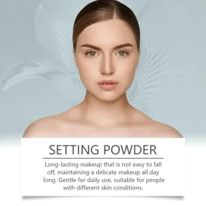 Vue détaillée de la poudre minérale pour un maquillage mat longue durée et soyeux.