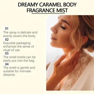 Dreamy caramel body fragrance mist, delicate spray and gentle scent for daily use.