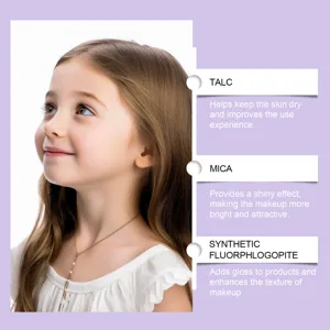 Safe kids makeup set ingredient details, gentle formula for creative looks and styling.
