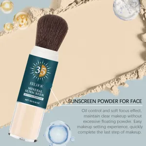 Pinceau poudre solaire minérale EELHOE avec SPF 35 PA+++ pour contrôle du sébum et fini mat.