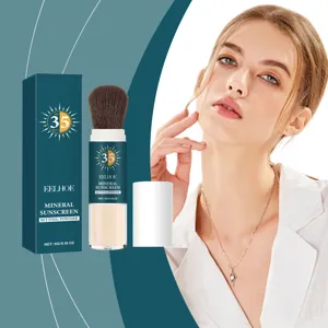 Poudre Fixatrice Solaire Minérale Longue Tenue Contrôle du Sébum Mat Léger Portable Poudre de Maquillage