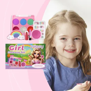 Dreamy Kids Makeup Set Multi-color Cosmetic Kit For Girls Eye Shadow Lipstick Blush Safe Non-Toxic Pretend Play Toys For Children Birthday Party Gift